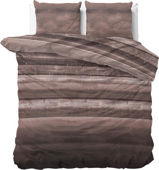 Sleeptime Flanel Marcus Dekbedovertrekset - Lits-Jumeaux - 240x200/220 + 2 kussenslopen 60x70 - Taupe